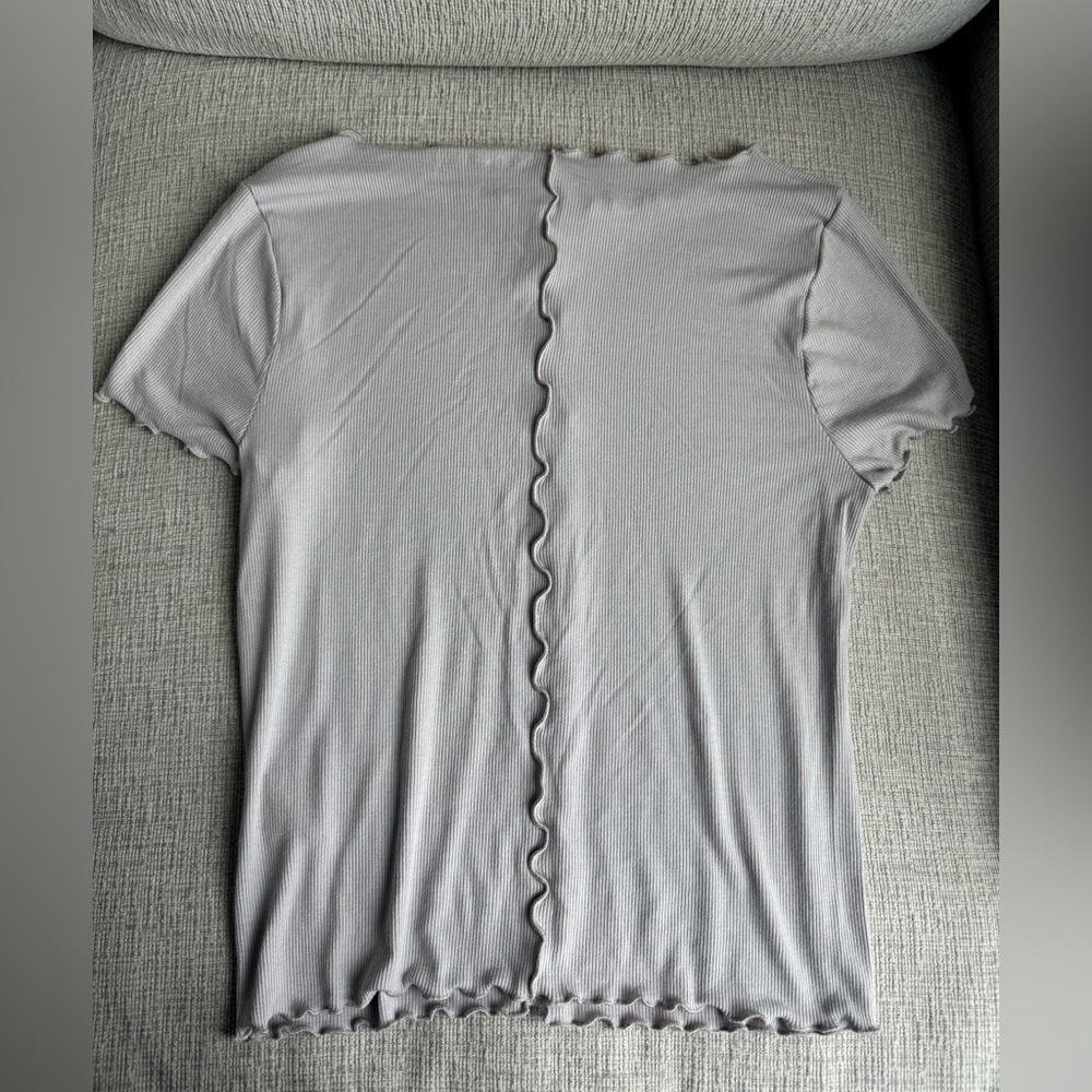 Gray Ruffled Women's Top - Picture 3 of 3